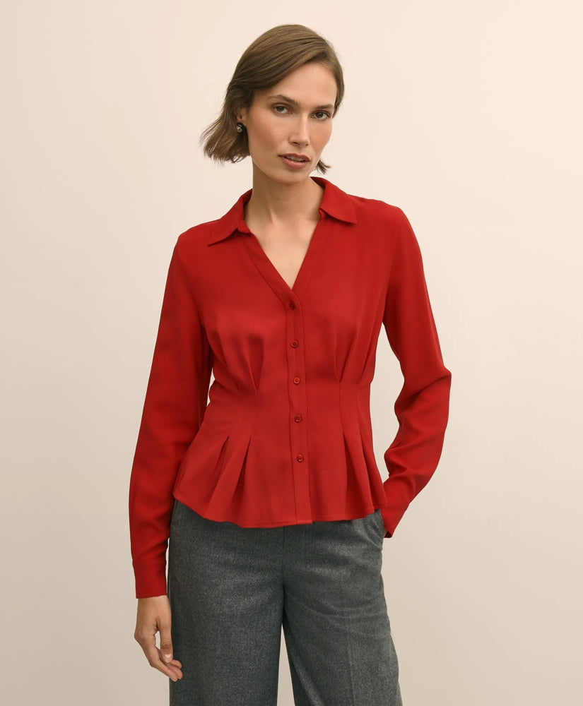 Viscose Peplum Blouse / Brooks Brothers Sale
