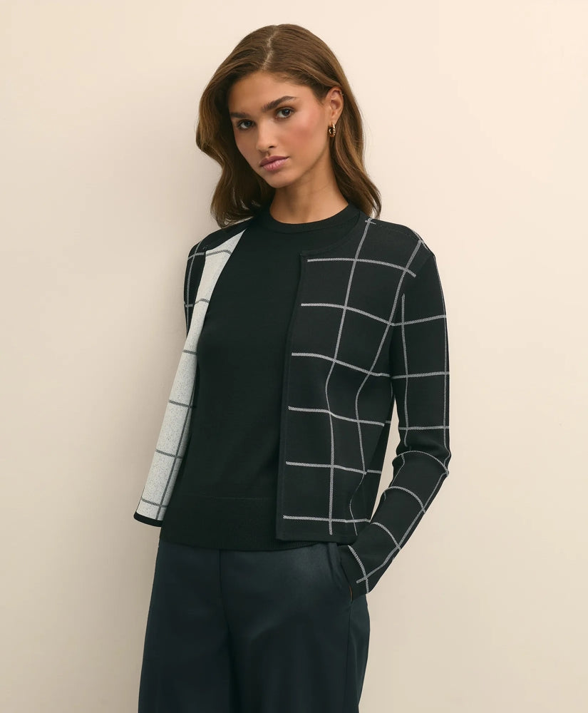 Windowpane Open Cardigan / Brooks Brothers Sale
