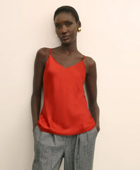 V-Neck Cami in Washable Silk Charmeuse / Brooks Brothers Sale
