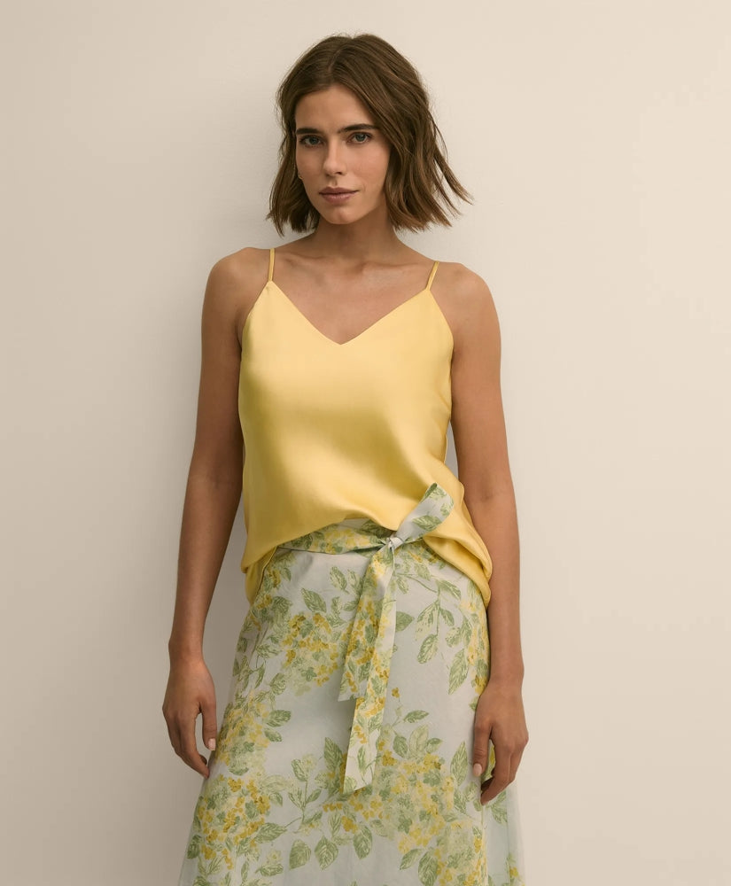V-Neck Cami in Washable Silk Charmeuse / Brooks Brothers Women