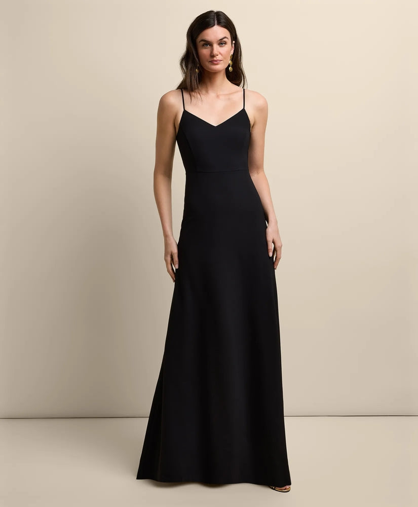 V-Neck Spaghetti Strap Gown / Brooks Brothers Women