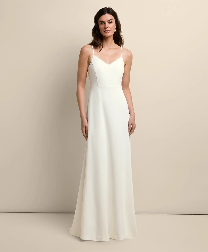 V-Neck Spaghetti Strap Gown / Brooks Brothers Women