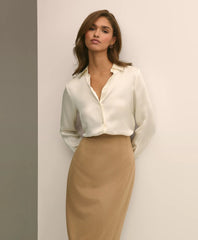 Relaxed Fit Silk Charmeuse Blouse / Brooks Brothers Shirts