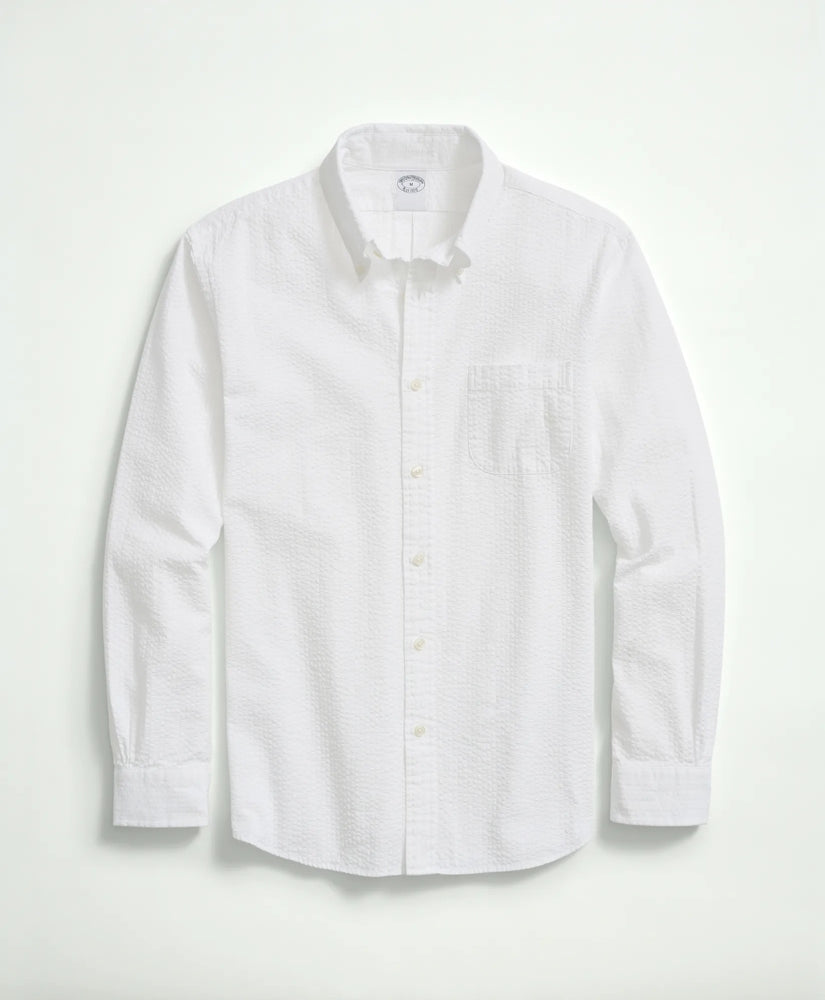 Washed Cotton Seersucker Button-Down Collar Sport Shirt / Brooks Brothers Shirts