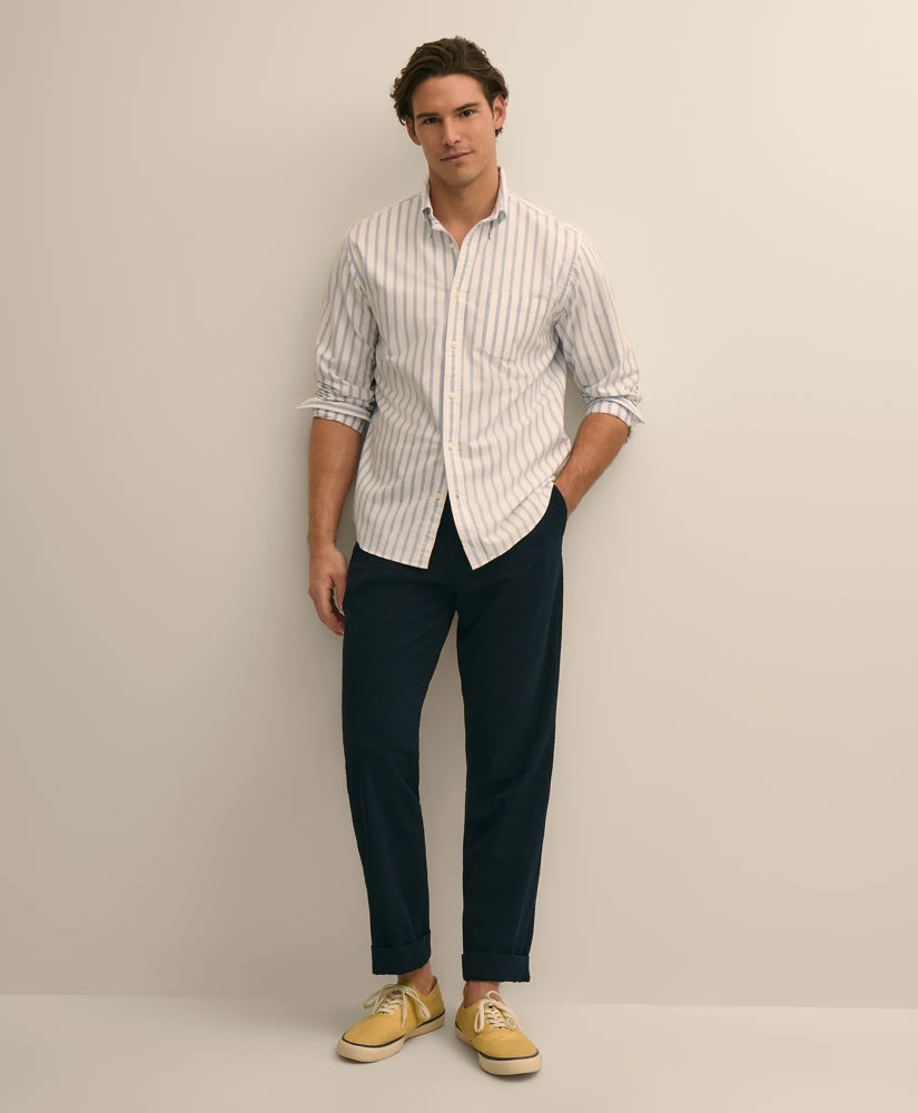 Washed Cotton Seersucker Pants / Brooks Brothers Men