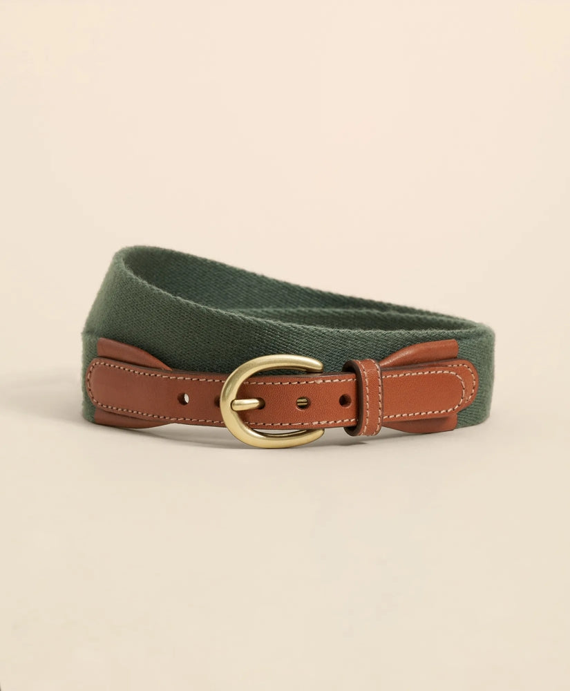 Webbed Leather-Accent Belt / Brooks Brothers Men