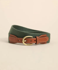 Webbed Leather-Accent Belt / Brooks Brothers Men
