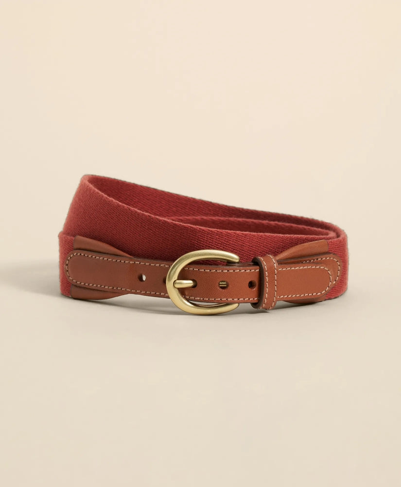 Webbed Leather-Accent Belt / Brooks Brothers Men