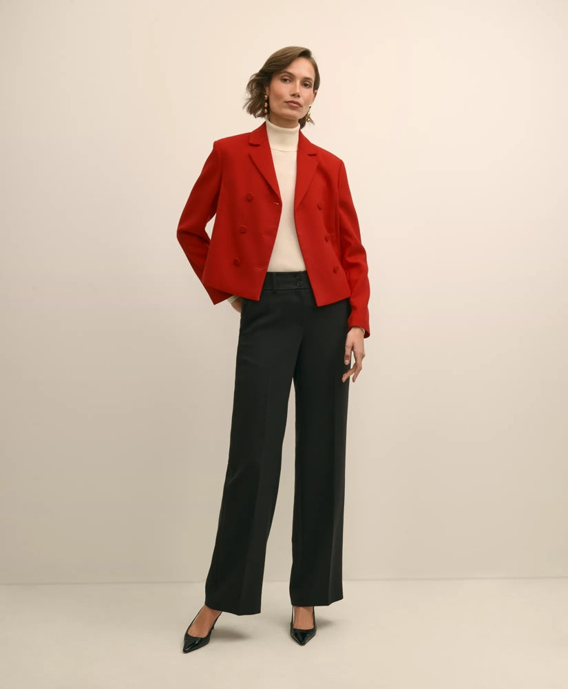 Wool Blend Cropped Double-Breasted Jacket / Brooks Brothers Sale