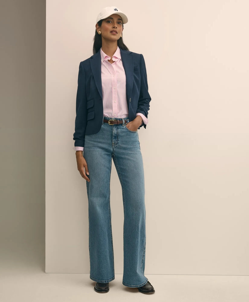 Wool-Blend Shrunken Fit Hopsack Jacket / Brooks Brothers Women