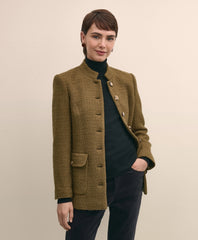 Military Boucle Belted Jacket / Brooks Brothers Sale