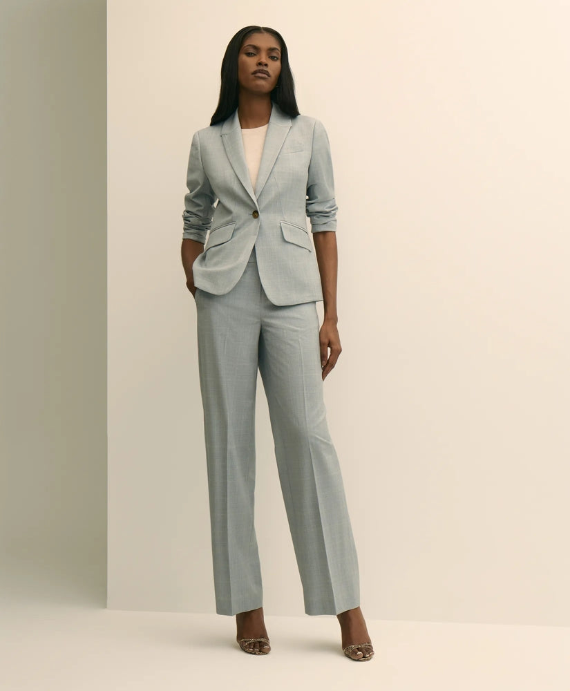 Wool-Blend Plaid Pants / Brooks Brothers Women