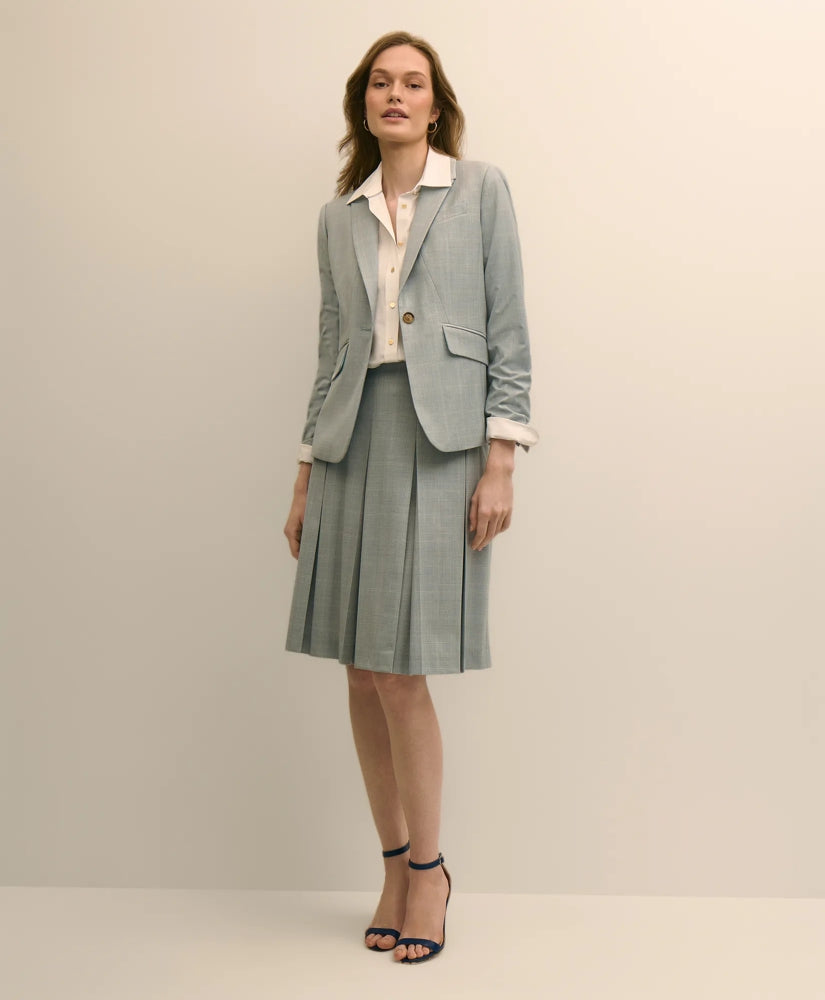 Wool-Blend Pleated Mini Skirt / Brooks Brothers Women