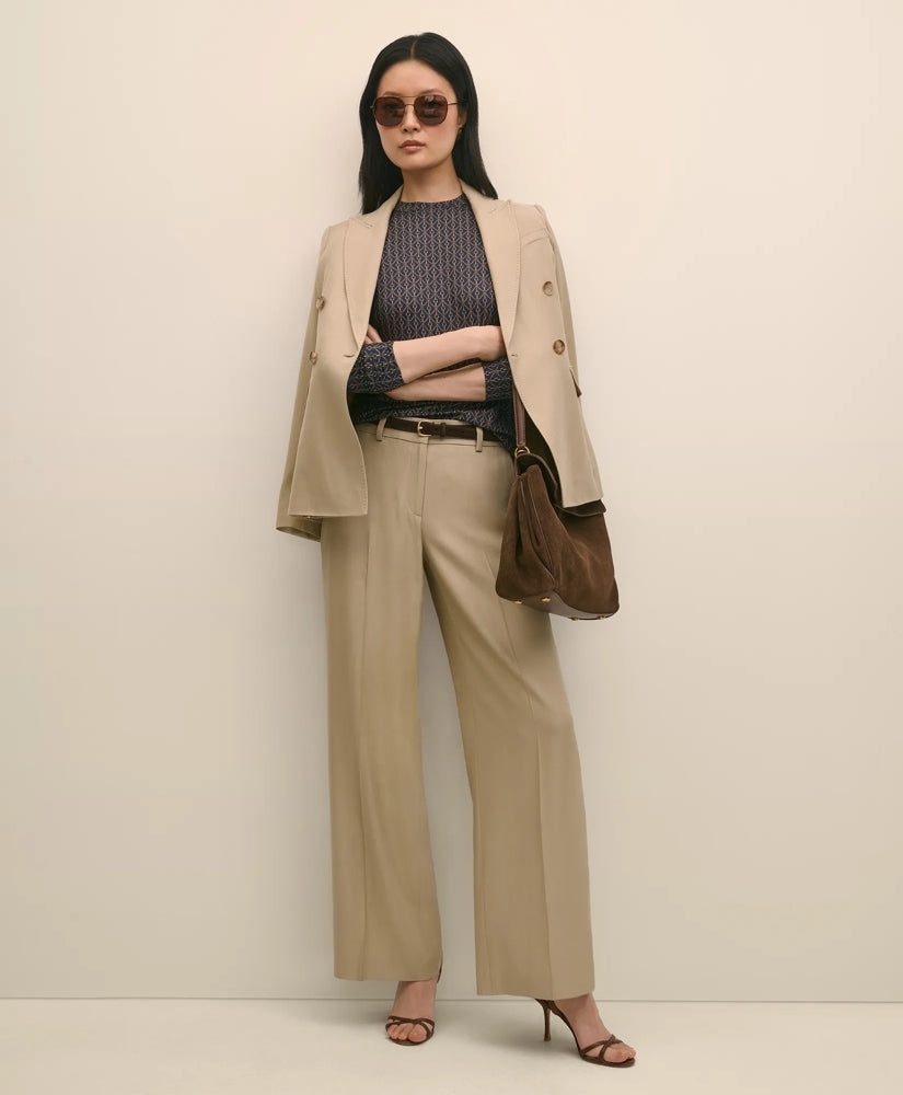 Wool-Blend Wide-Leg Pants / Brooks Brothers Sale