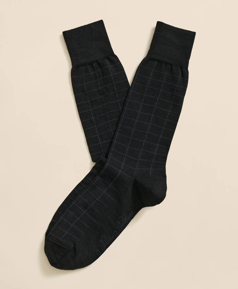 Wool-Blend Windowpane Socks / Brooks Brothers Men