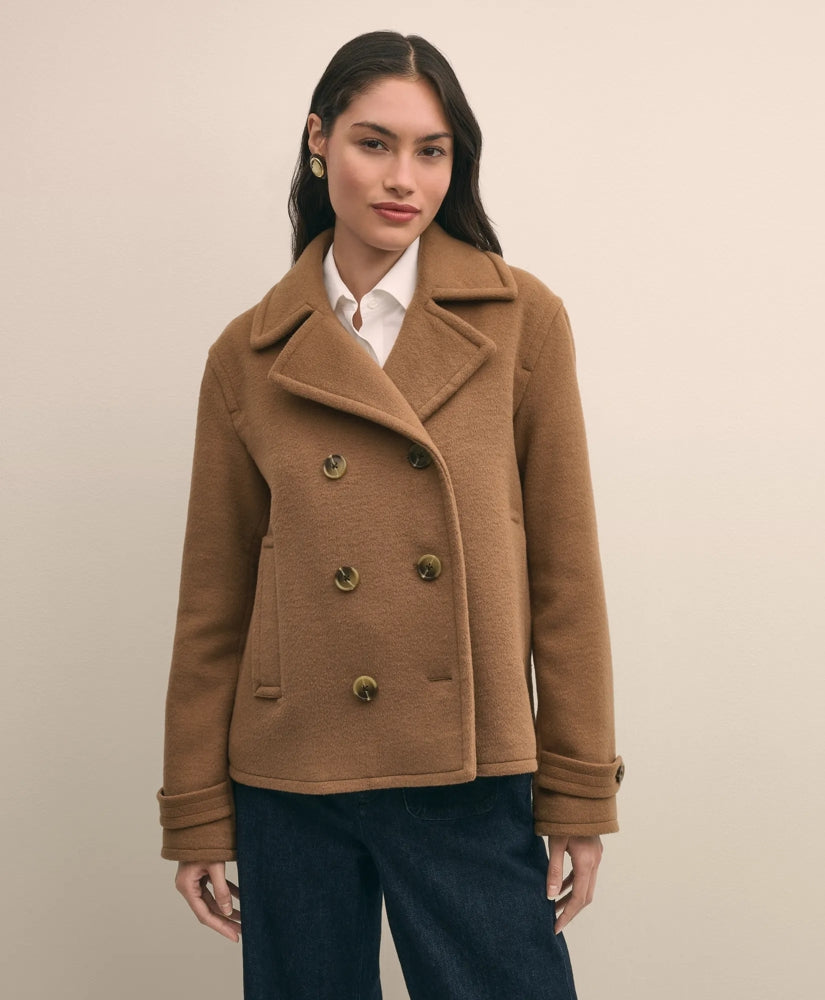 Wool Double-Faced Cropped Peacoat / Brooks Brothers Sale