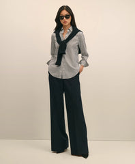Wool Flannel High Waisted Wide-Leg Pant / Brooks Brothers Women