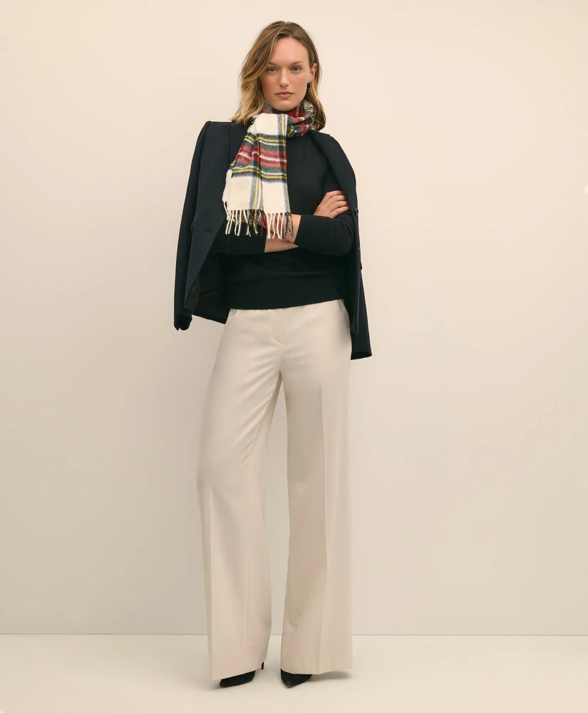 Wool Flannel High Waisted Wide-Leg Pant / Brooks Brothers Women