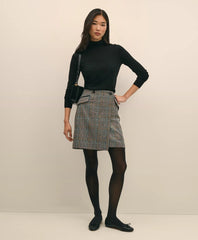 Wool Multi-Check Wrap Mini Skirt / Brooks Brothers Sale