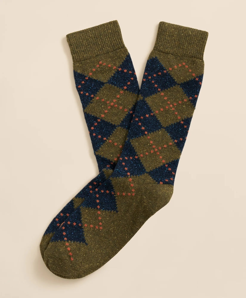 Wool-Silk Blend Argyle Socks / Brooks Brothers Sale