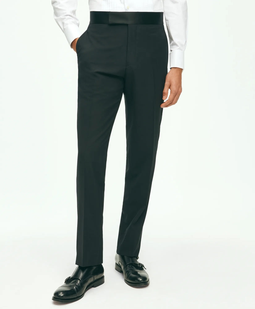 Black Fleece Tuxedo Pants in Wool-Silk / Brooks Brothers Tailored