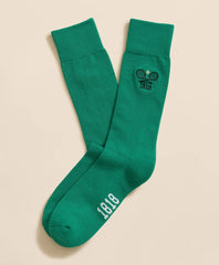 Cotton Blend Ribbed Socks with Embroidered Tennis Racquets / Brooks Brothers Men