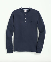 Cotton Henley Long-Sleeve T-Shirt / Brooks Brothers Sale