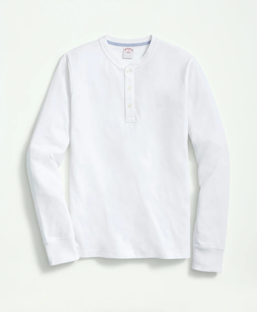 Cotton Henley Long-Sleeve T-Shirt / Brooks Brothers Sale