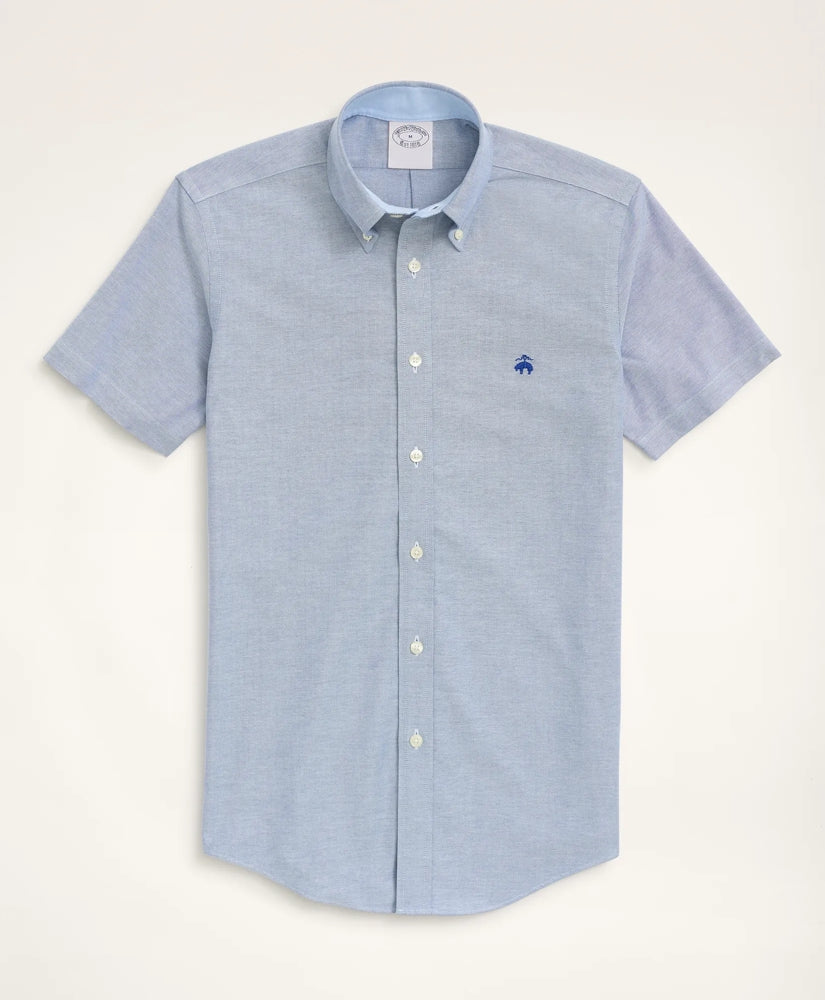 Stretch Non-Iron Oxford Button-Down Collar Short-Sleeve Sport Shirt / Brooks Brothers Shirts