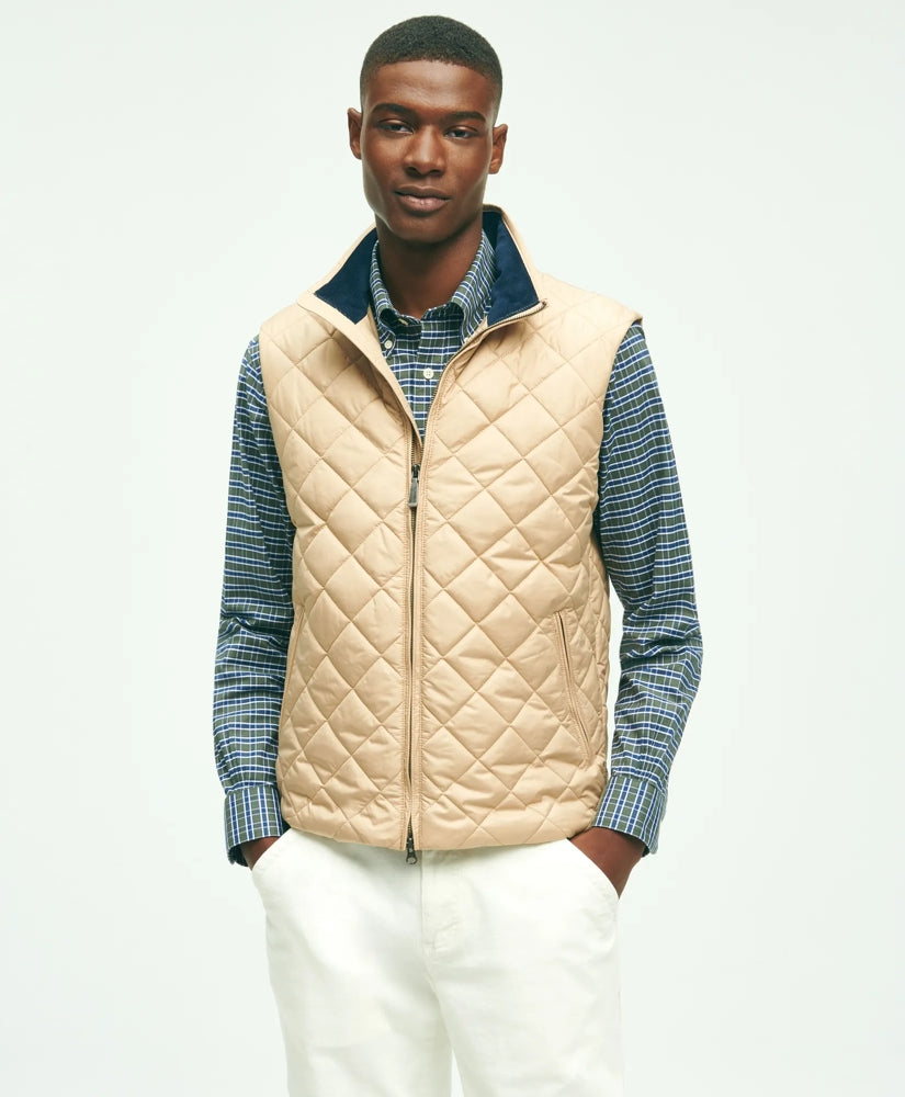 Water Repellent Diamond Quilted Vest / Brooks Brothers Sale