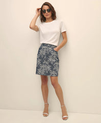 Cotton Blend Floral Jacquard Mini Skirt / Brooks Brothers Sale