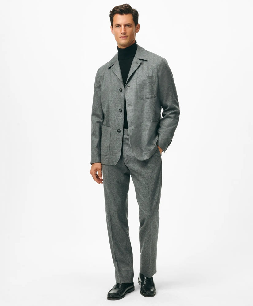 Tailored Shirt Jacket in Wool Flannel / Brooks Brothers Sale