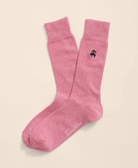 Cotton Blend Ribbed Socks with Embroidered Golden Fleece / Brooks Brothers Men