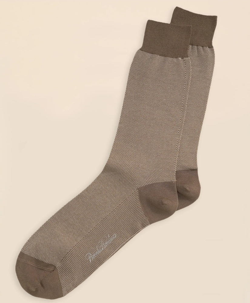 Cotton Bird's Eye Crew Socks / Brooks Brothers Men