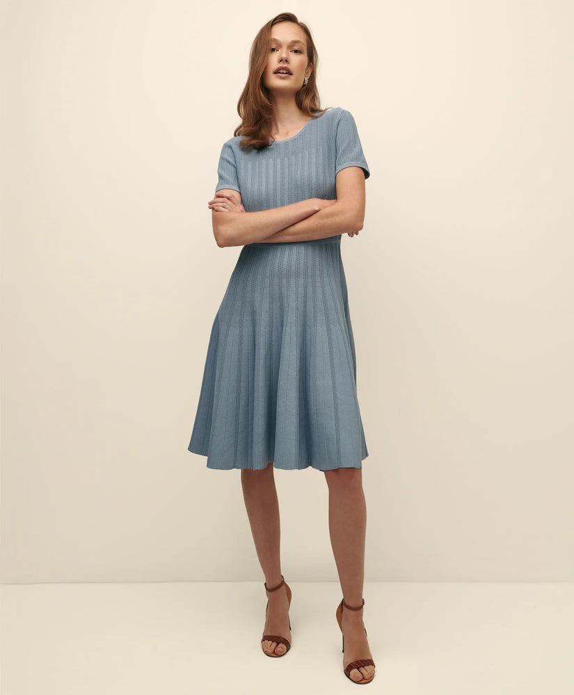 A-Line Pleated Short-Sleeve Sweater Dress / Brooks Brothers Sale