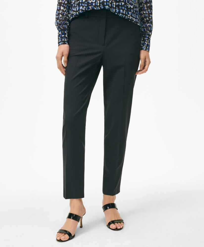 The Essentials Brooks Brothers Stretch Wool Slim Crop Pants / Brooks Brothers Women
