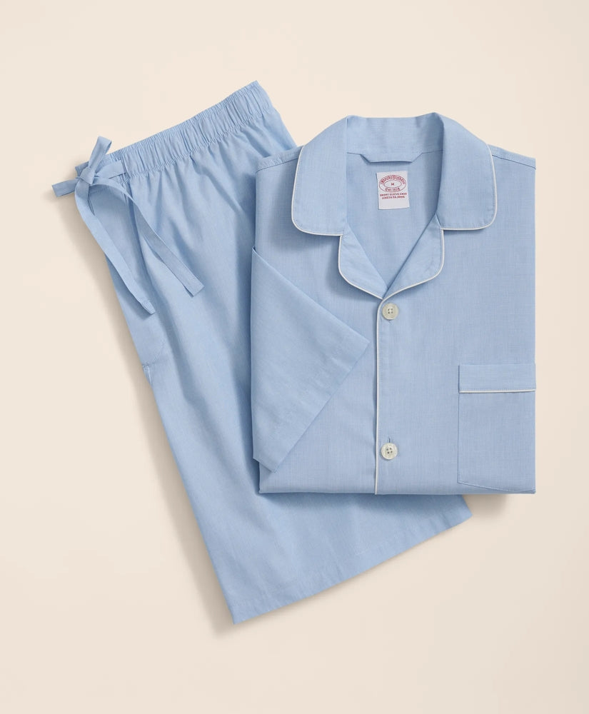 Cotton Broadcloth Short Pajamas / Brooks Brothers Men
