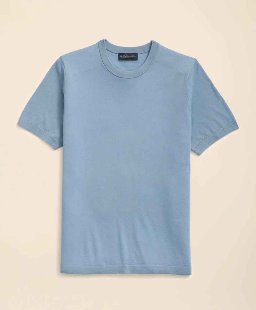 Lightweight Luxe All-Season Sweater, Short Sleeve Crewneck / Brooks Brothers Men