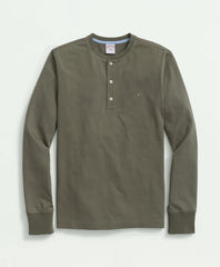 Cotton Henley Long-Sleeve T-Shirt / Brooks Brothers Sale
