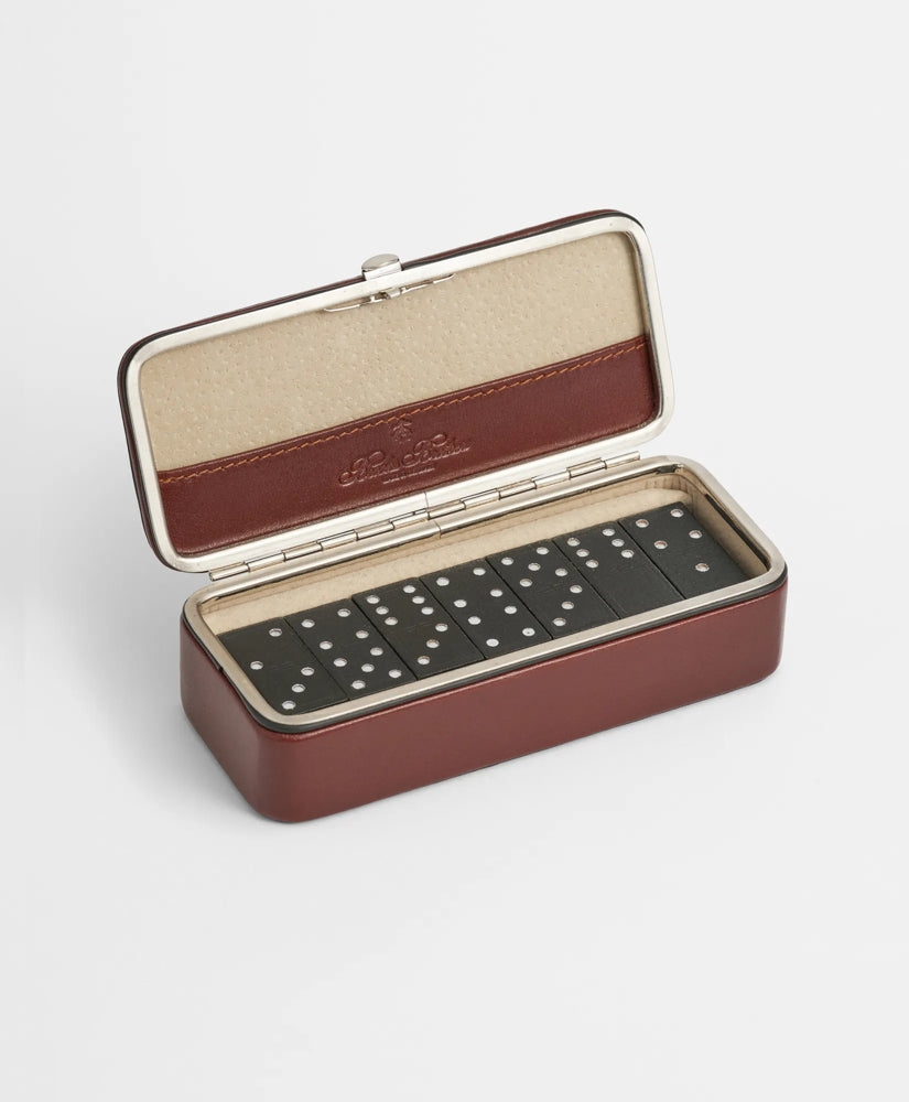 Travel Dominoes Game With Calfskin Case / Brooks Brothers Men