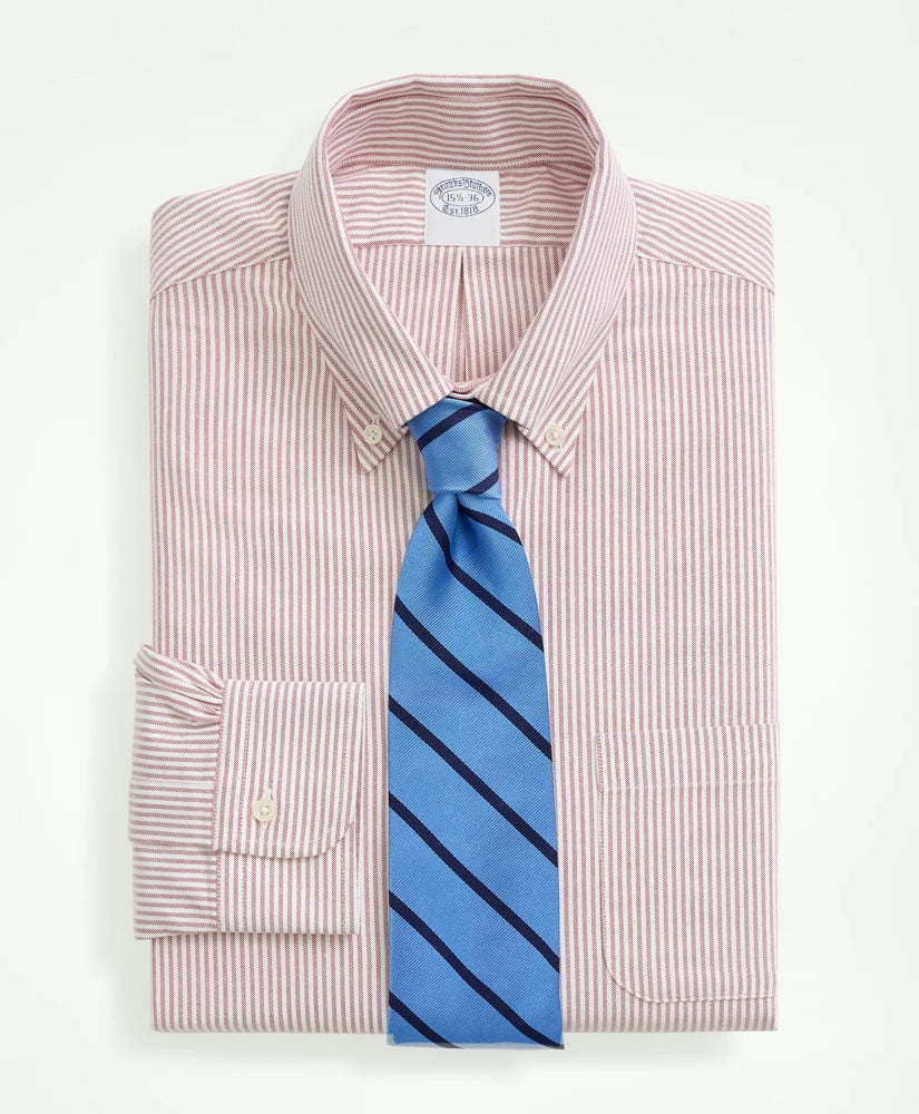 American-Made Oxford Cloth Button-Down Stripe Dress Shirt / Brooks Brothers Men