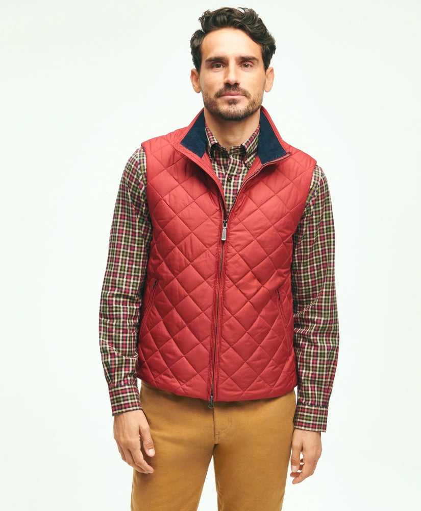 Water Repellent Diamond Quilted Vest / Brooks Brothers Sale
