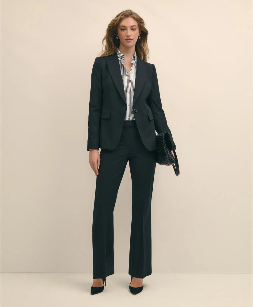 The Essentials Brooks Brothers Stretch Wool Flare Leg Trousers / Brooks Brothers Women