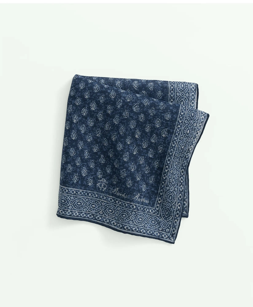 Batik Foulard Cotton-Linen Pocket Square / Brooks Brothers Men