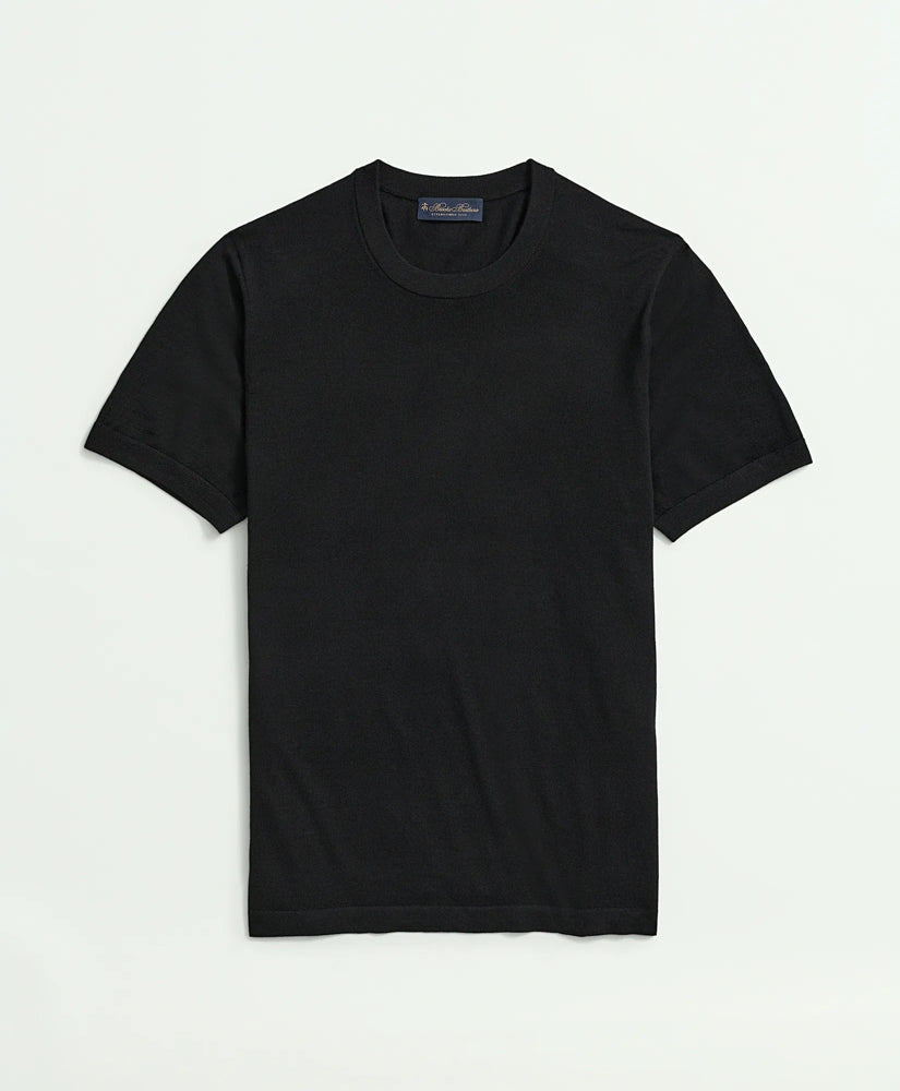 Lightweight Luxe All-Season Sweater, Short Sleeve Crewneck / Brooks Brothers Men