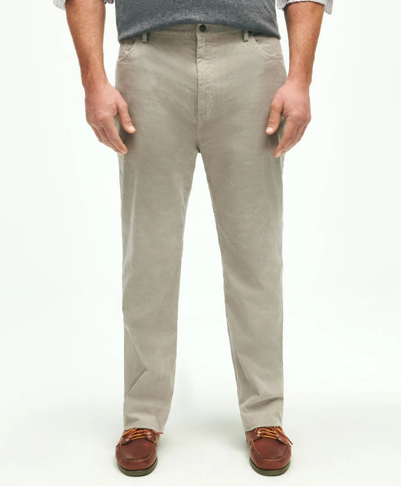 Big & Tall Five-Pocket Stretch Corduroy Cotton Pants / Brooks Brothers Men