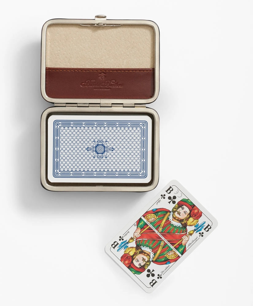 Travel Playing Cards With Calfskin Case / Brooks Brothers Men