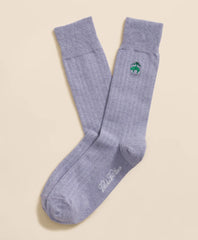 Cotton Blend Ribbed Socks with Embroidered Golden Fleece / Brooks Brothers Men