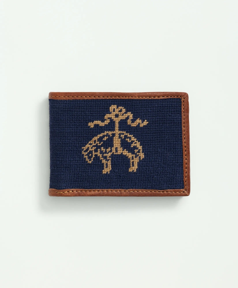 Smathers & Branson Cotton Needlepoint Billfold Wallet / Brooks Brothers Men