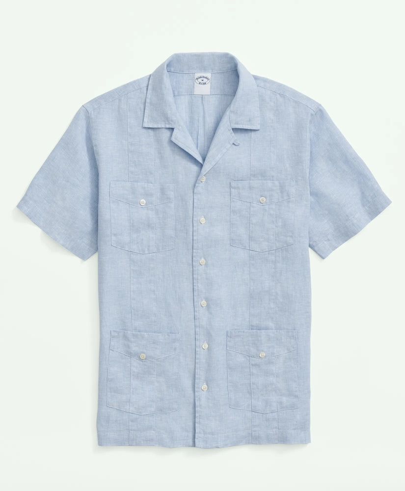 Irish Linen Short Sleeve Guayabera Shirt / Brooks Brothers Shirts